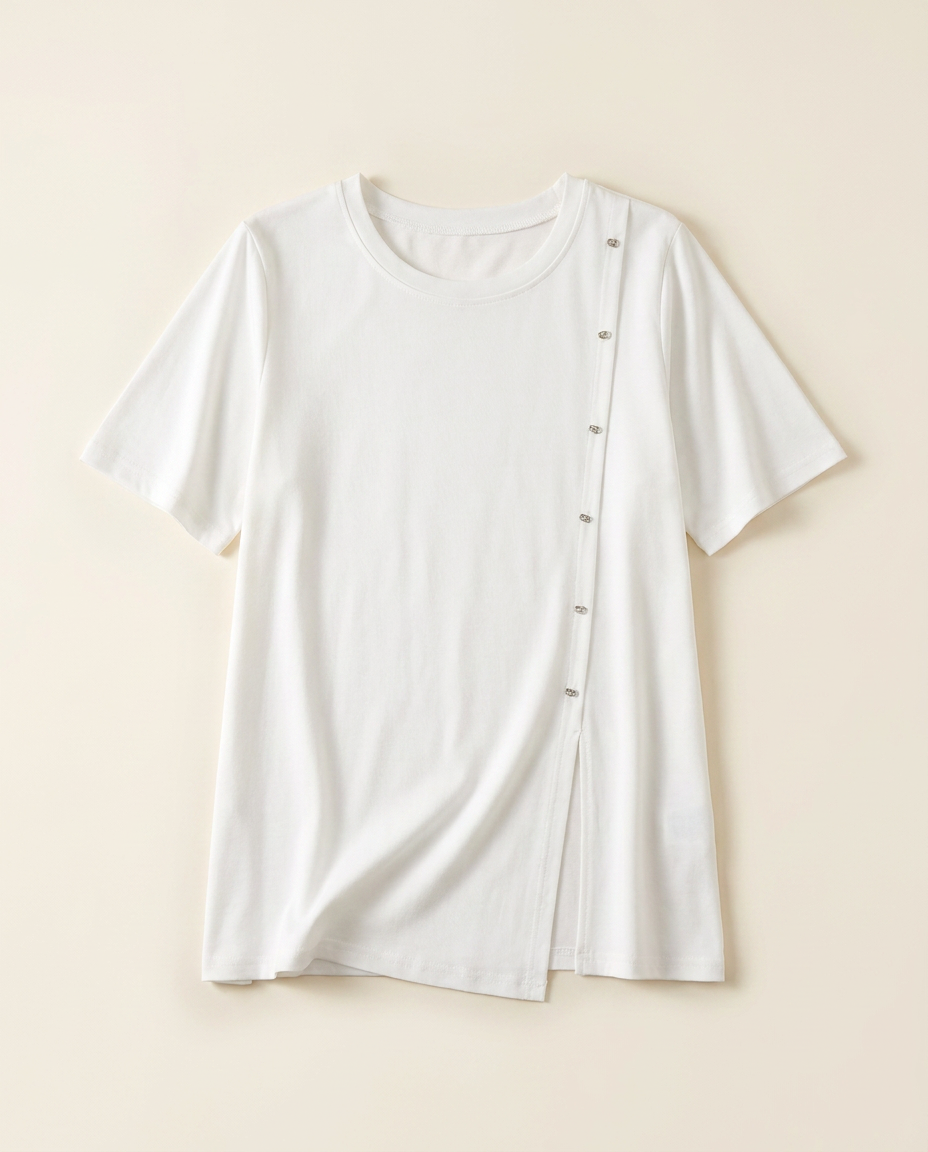 The Classic Round-Neck Tee — catalog shot