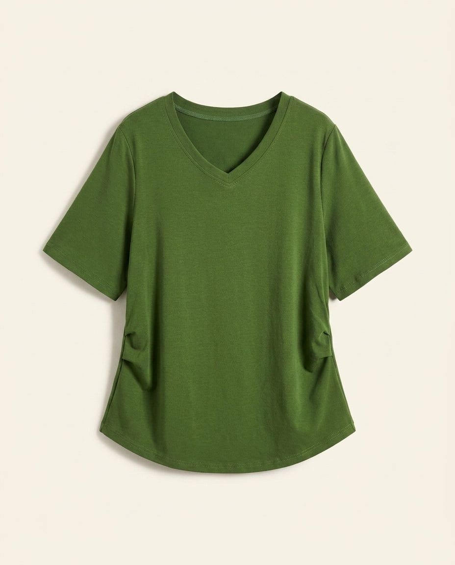 The Soft V-Neck Tee — catalog shot
